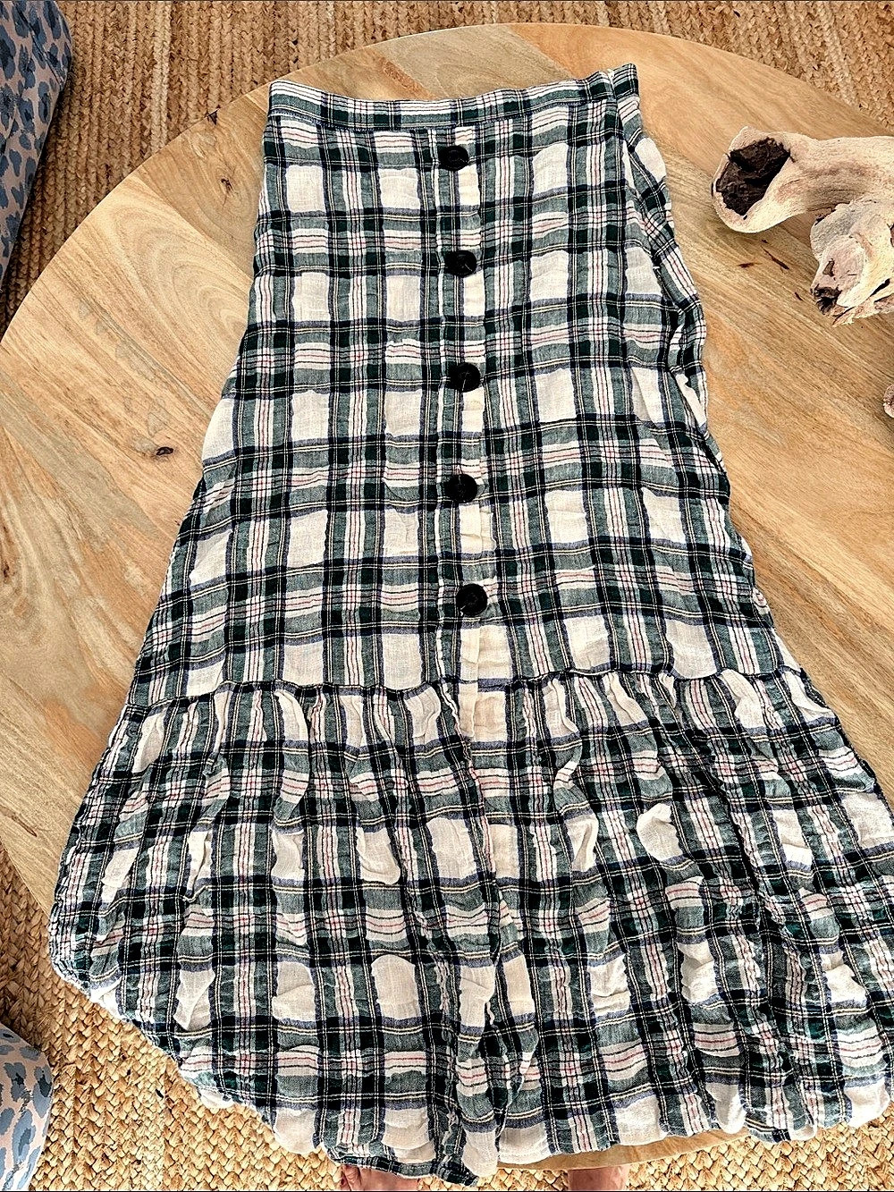 Zara Plaid maxi Skirt XS